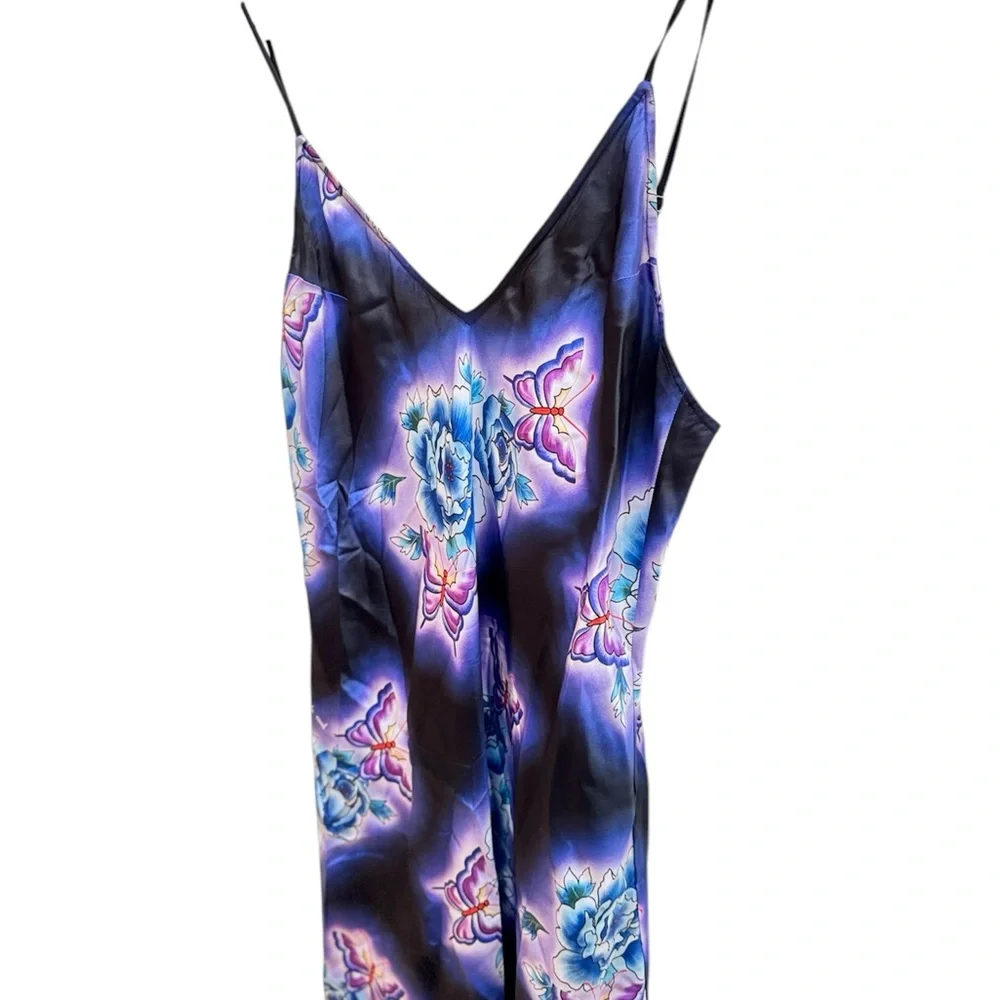 Fleur Du Mal Butterfly Silk Slip Dress